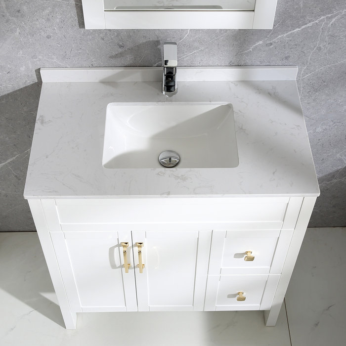 Everly Quinn 31.89'' Freestanding Single Bathroom Vanity with